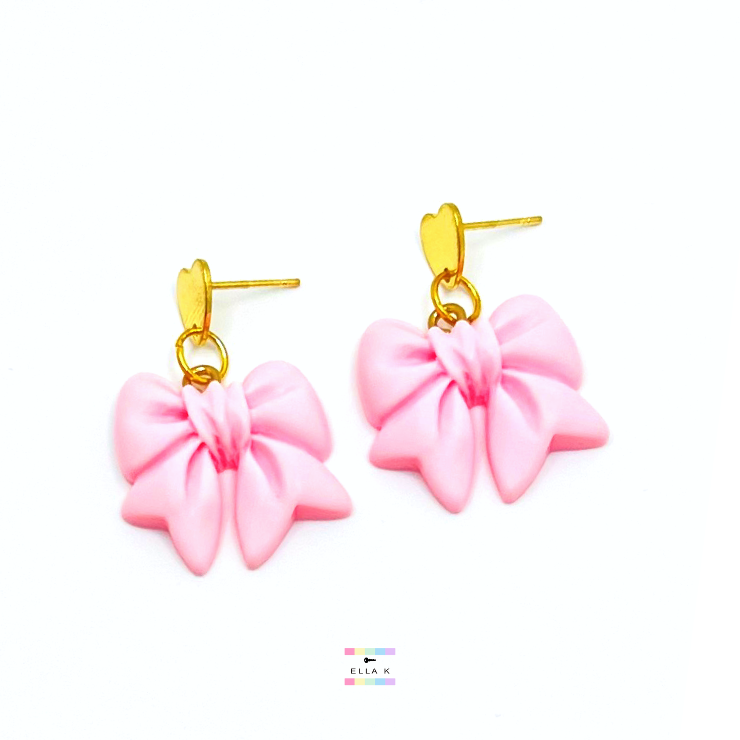 Powder Pink Coquette Bow Earrings