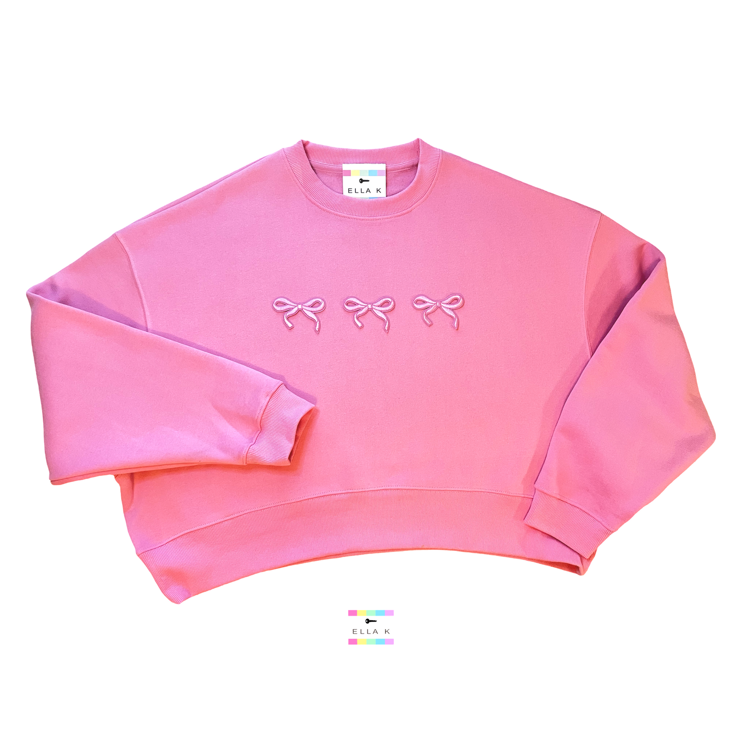 Coquette Bow Pink Cropped Pullover