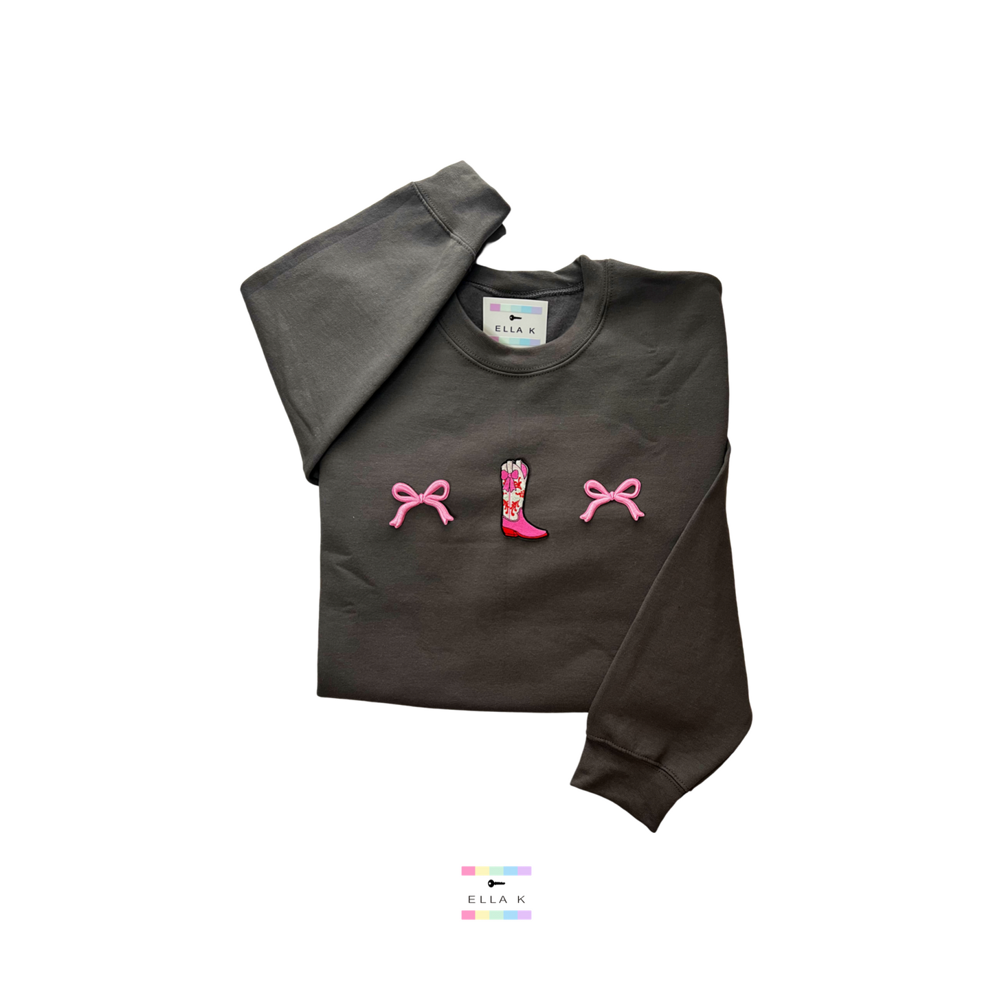 Cowgirl Boot Coquette Bow Sweatshirt