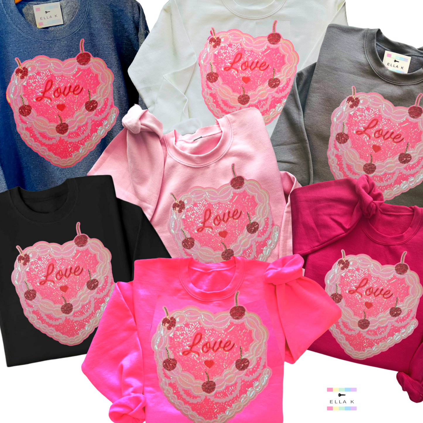 Lace Cherry Heart Cake Sweatshirt