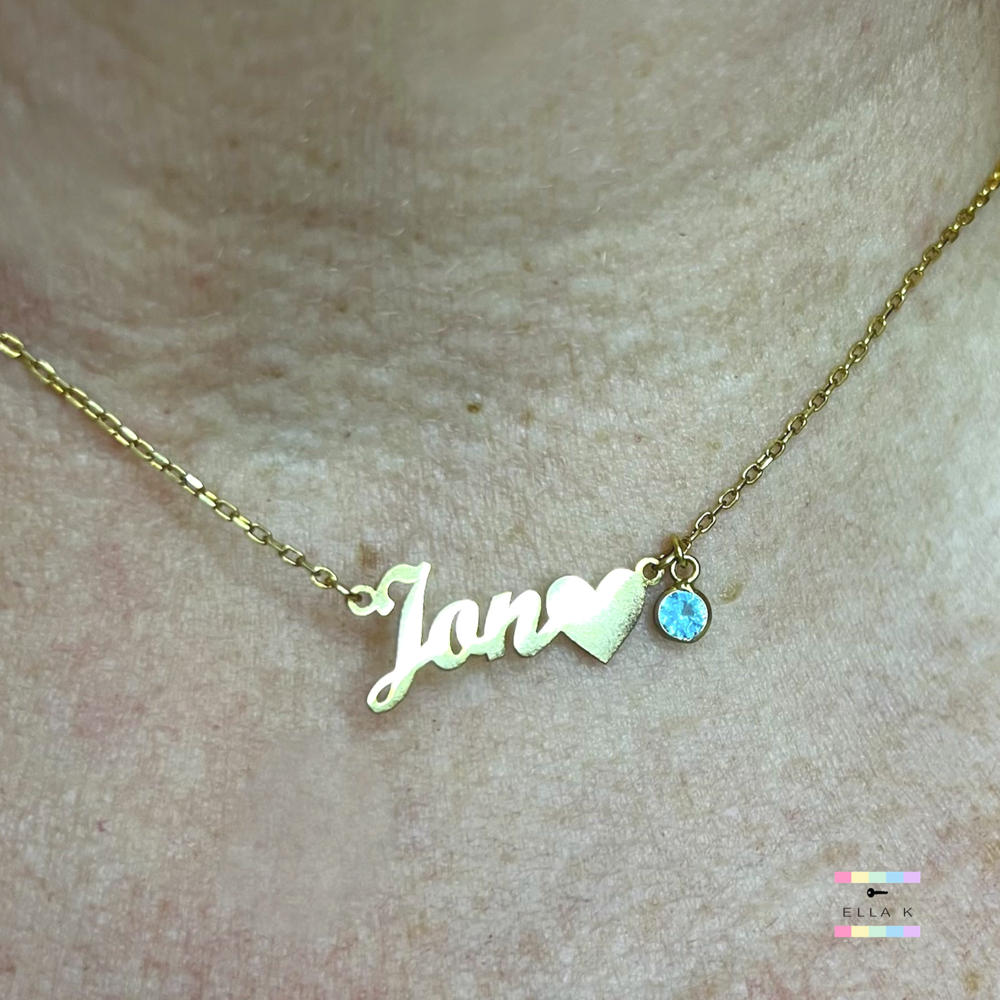The Original Birthstone Script Name Necklace