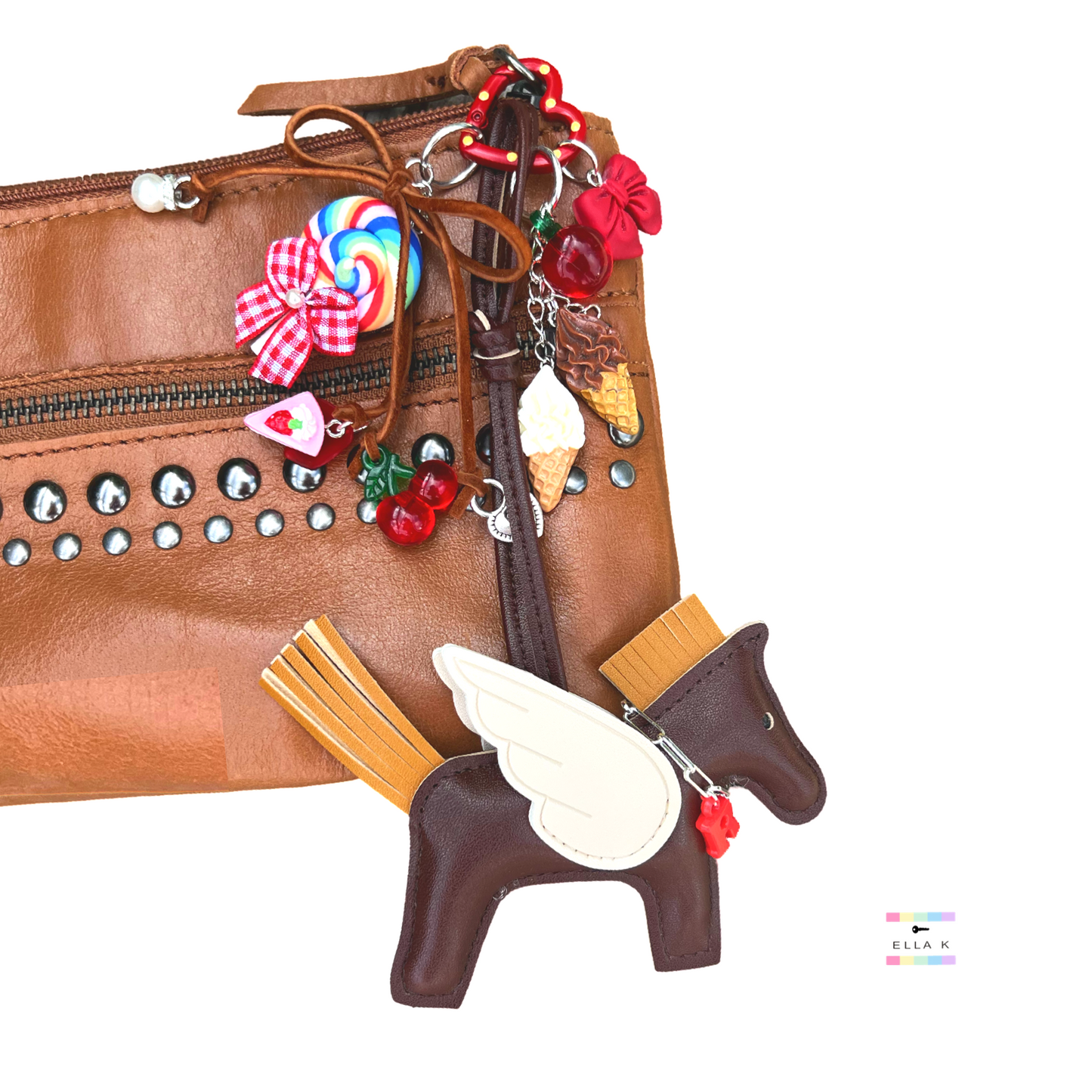 Flying Pony Chocolate Brown Bag Charm