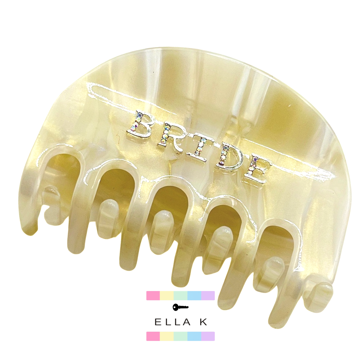 Custom Name Almond Marbled Hair Clip