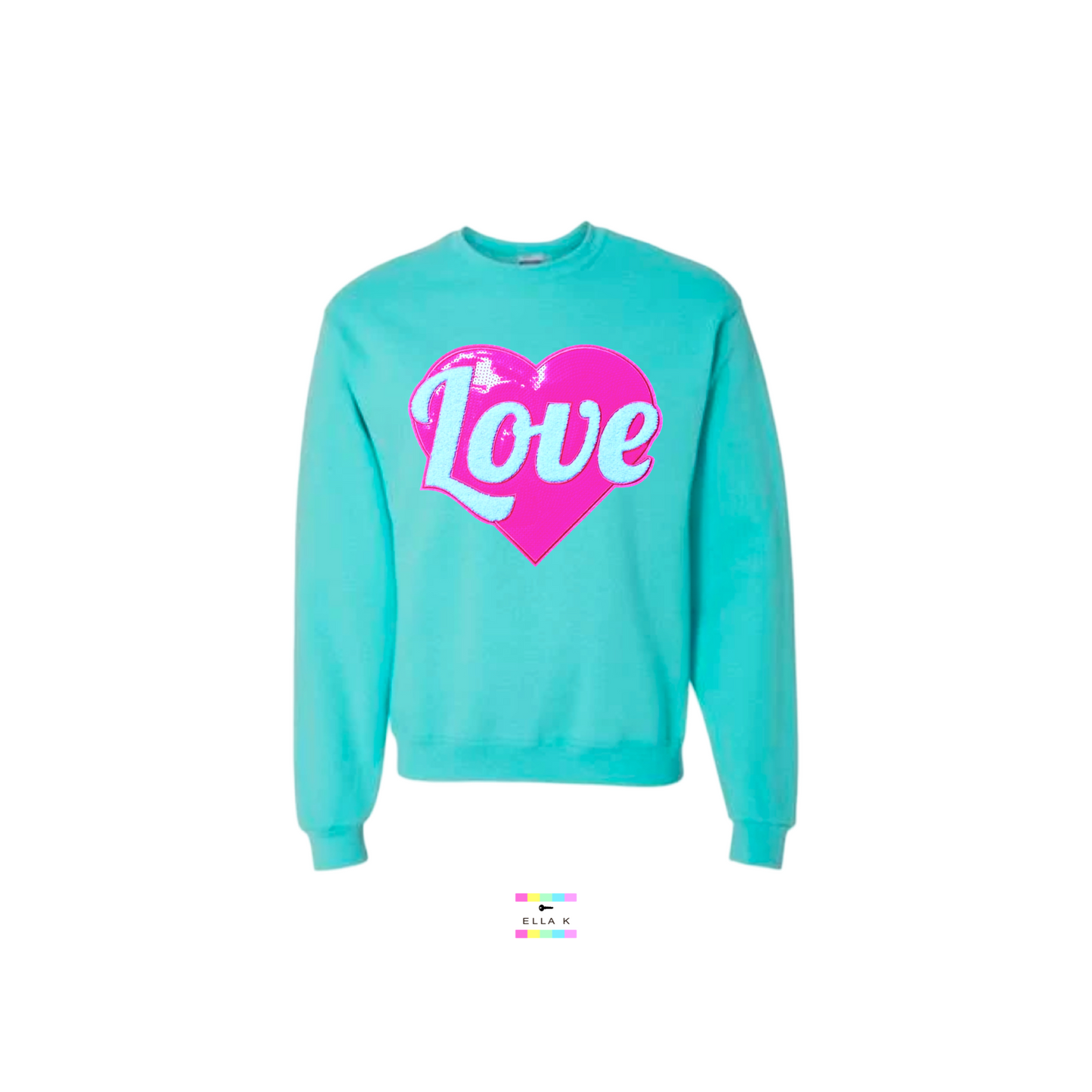 Love In Pink Blue Sweatshirt