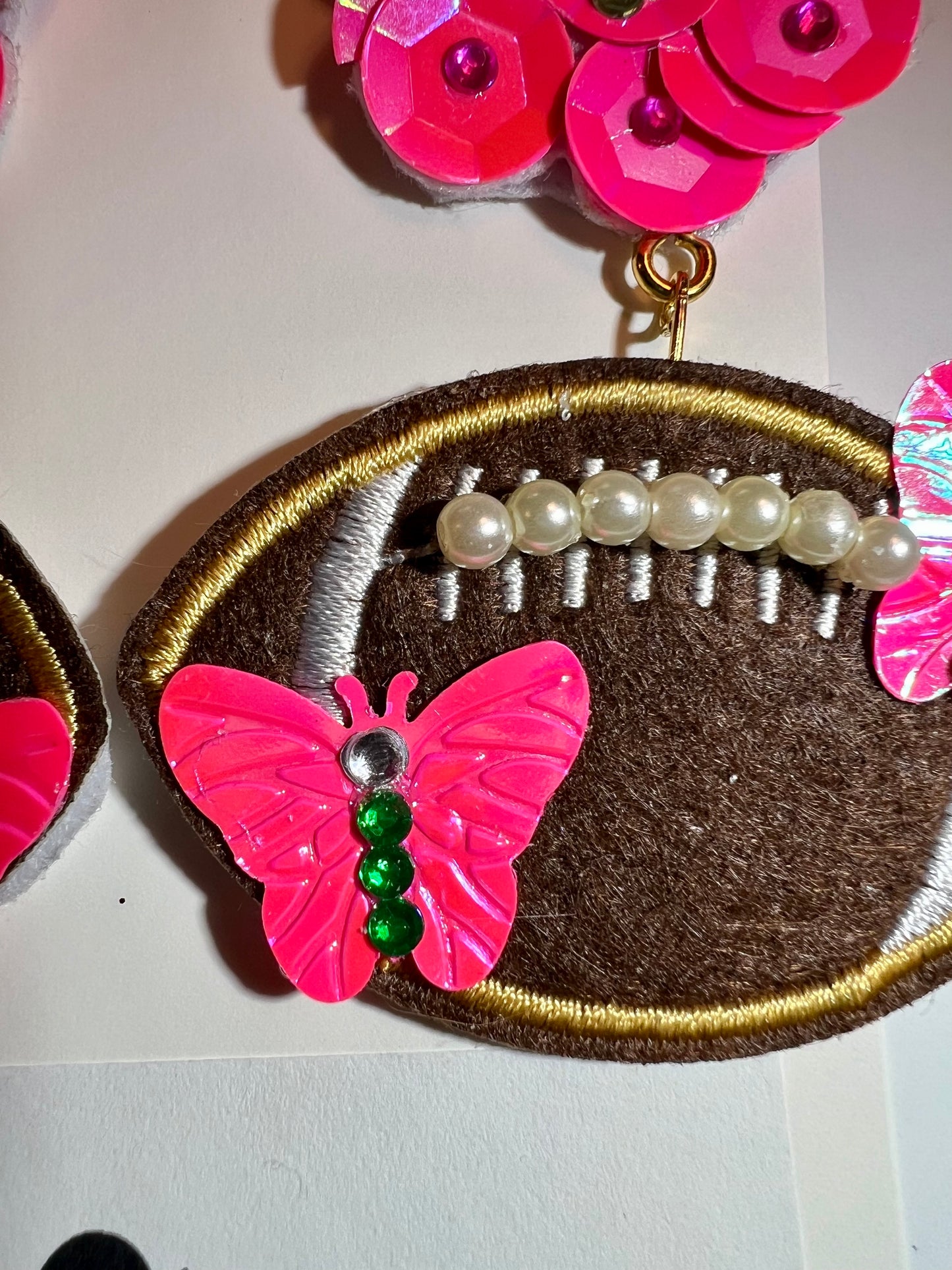 Twin Butterfly Football Earrings