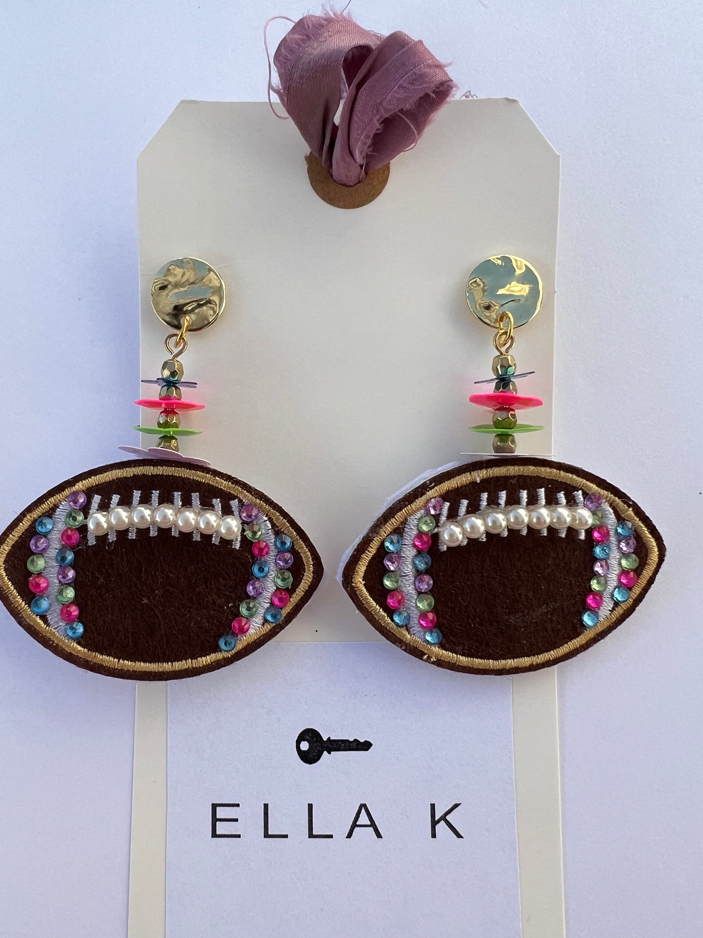 Football Dangle Earring