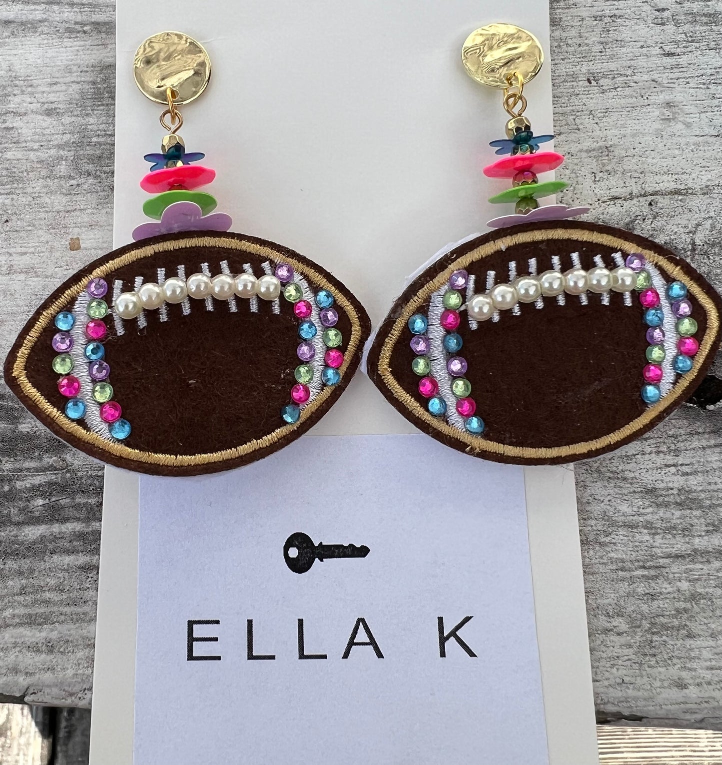 Football Dangle Earring