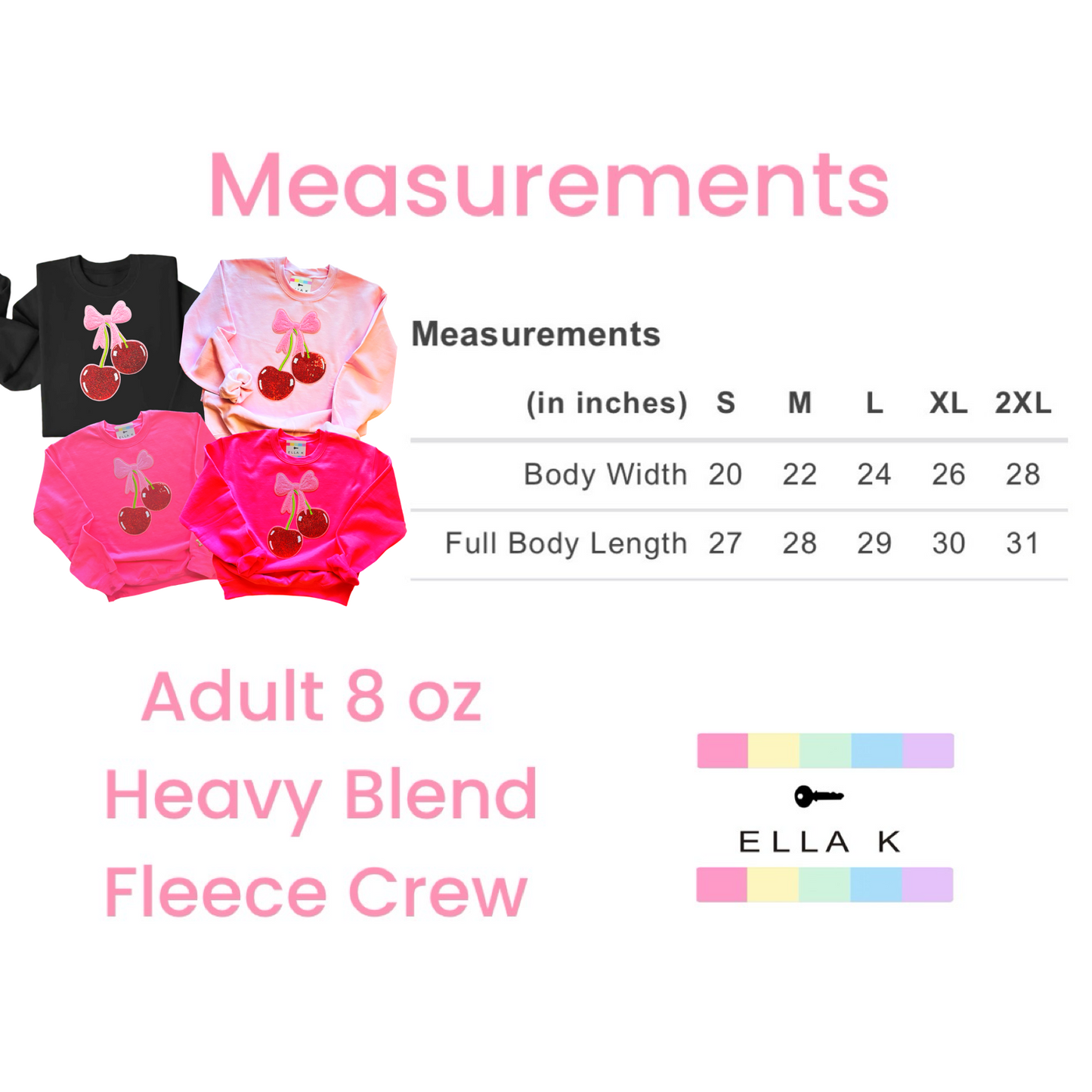 Double Cherry Coquette Bow Custom Color Pullover