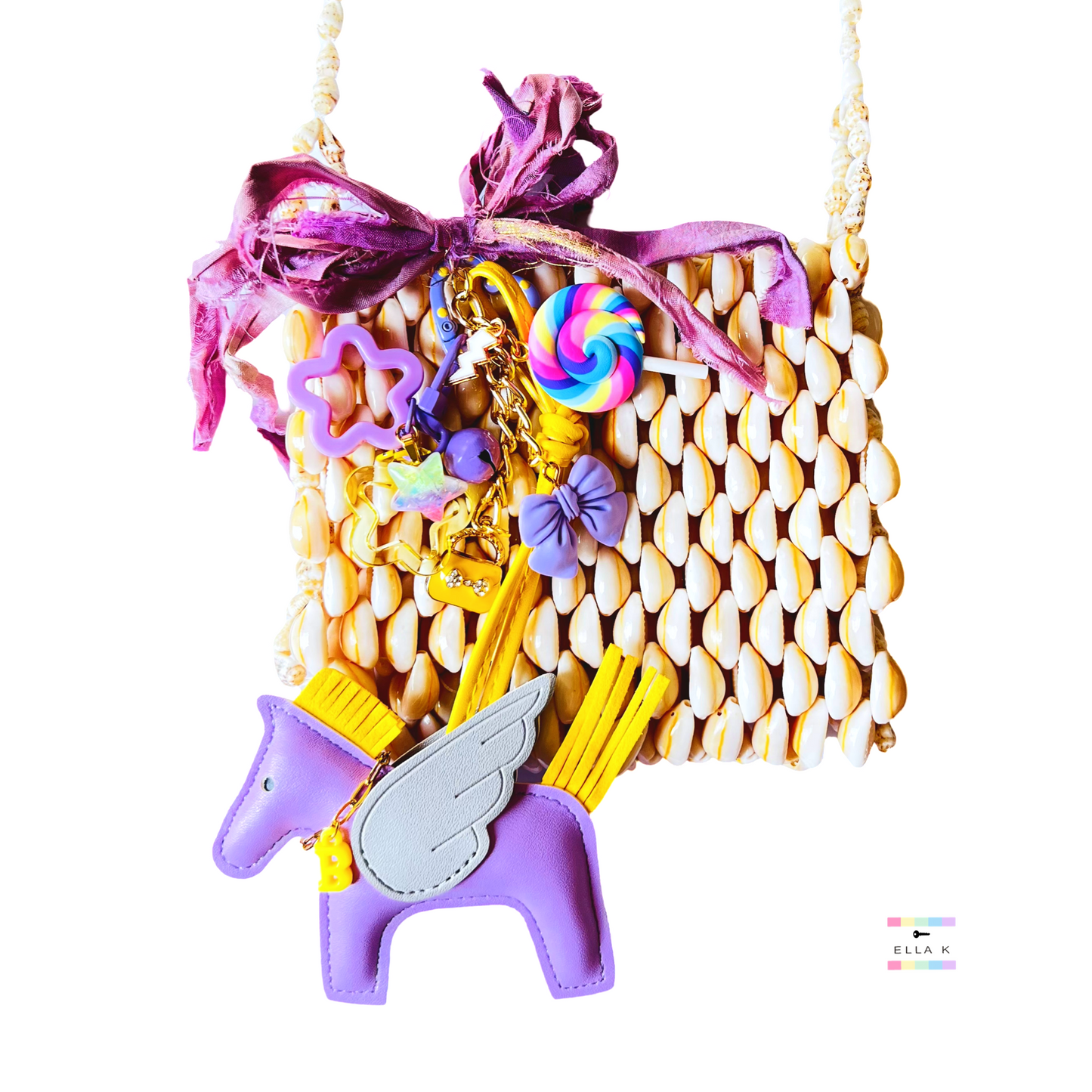 Flying Pony Lilac Love Bag Charm