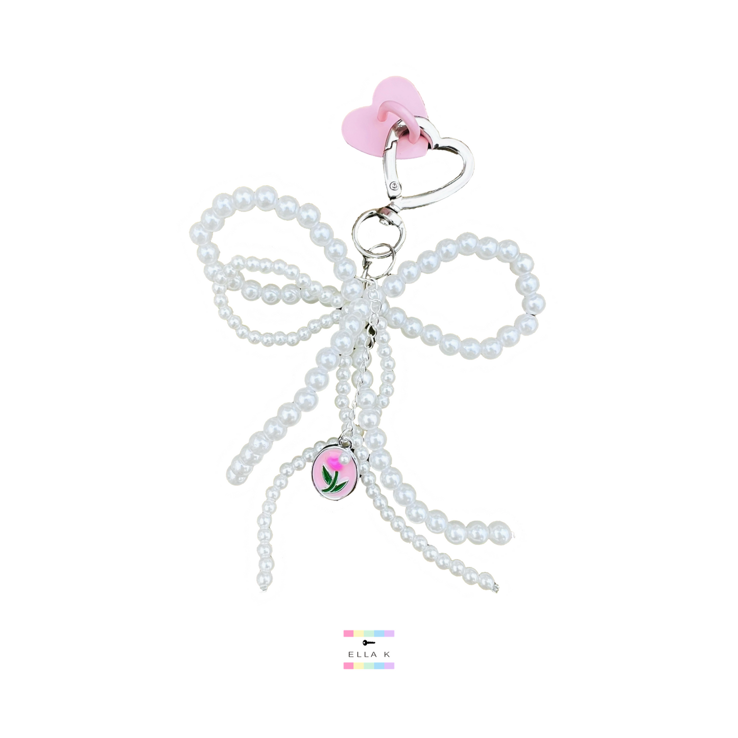 Faux Pearl Coquette Bow Tulip Cup Charm