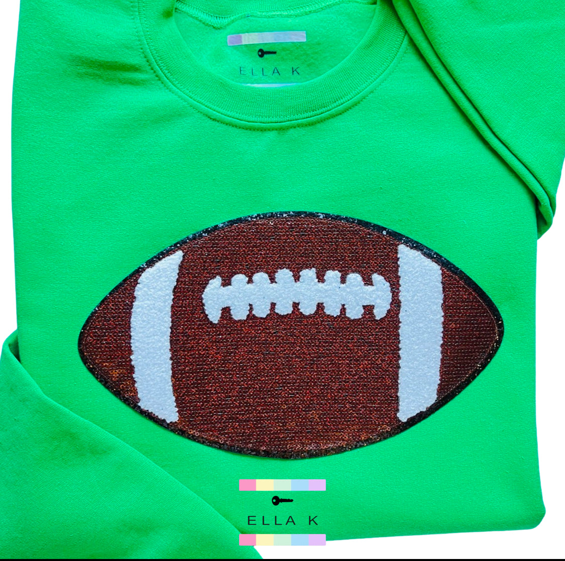 Kelly Green Sequin Football Pullover