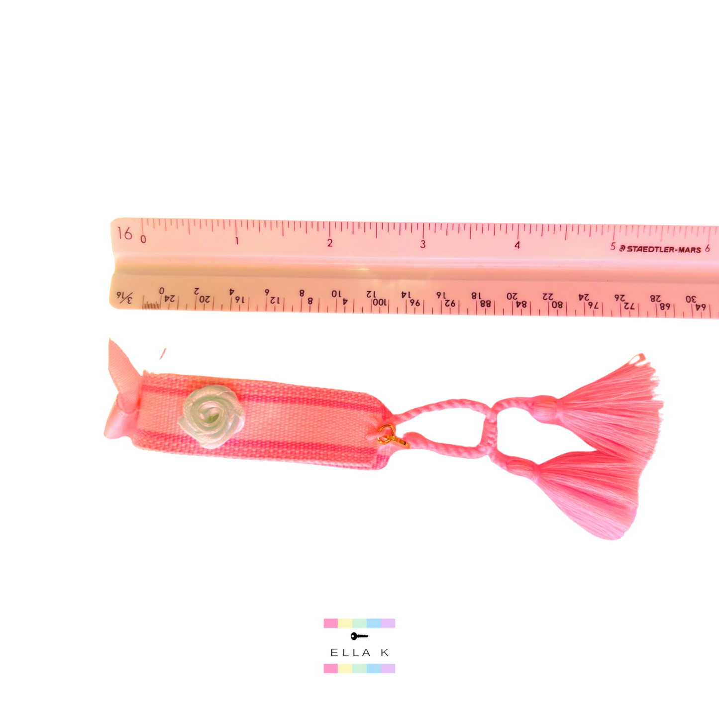 Roses & Coquette Bow Pink Woven Bracelet