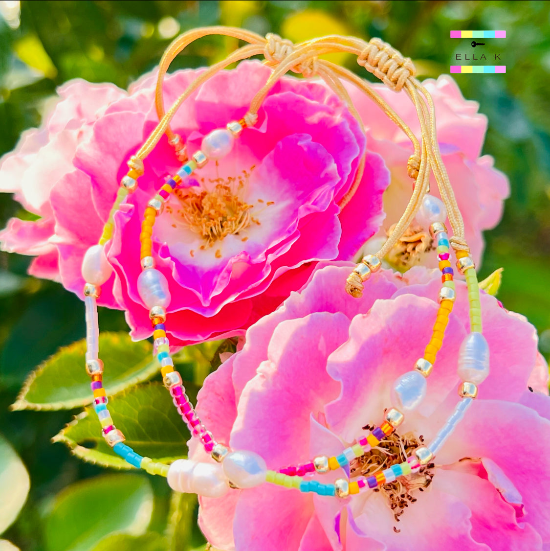 Boho Beaded Freshwater Pearl Slide Bracelet