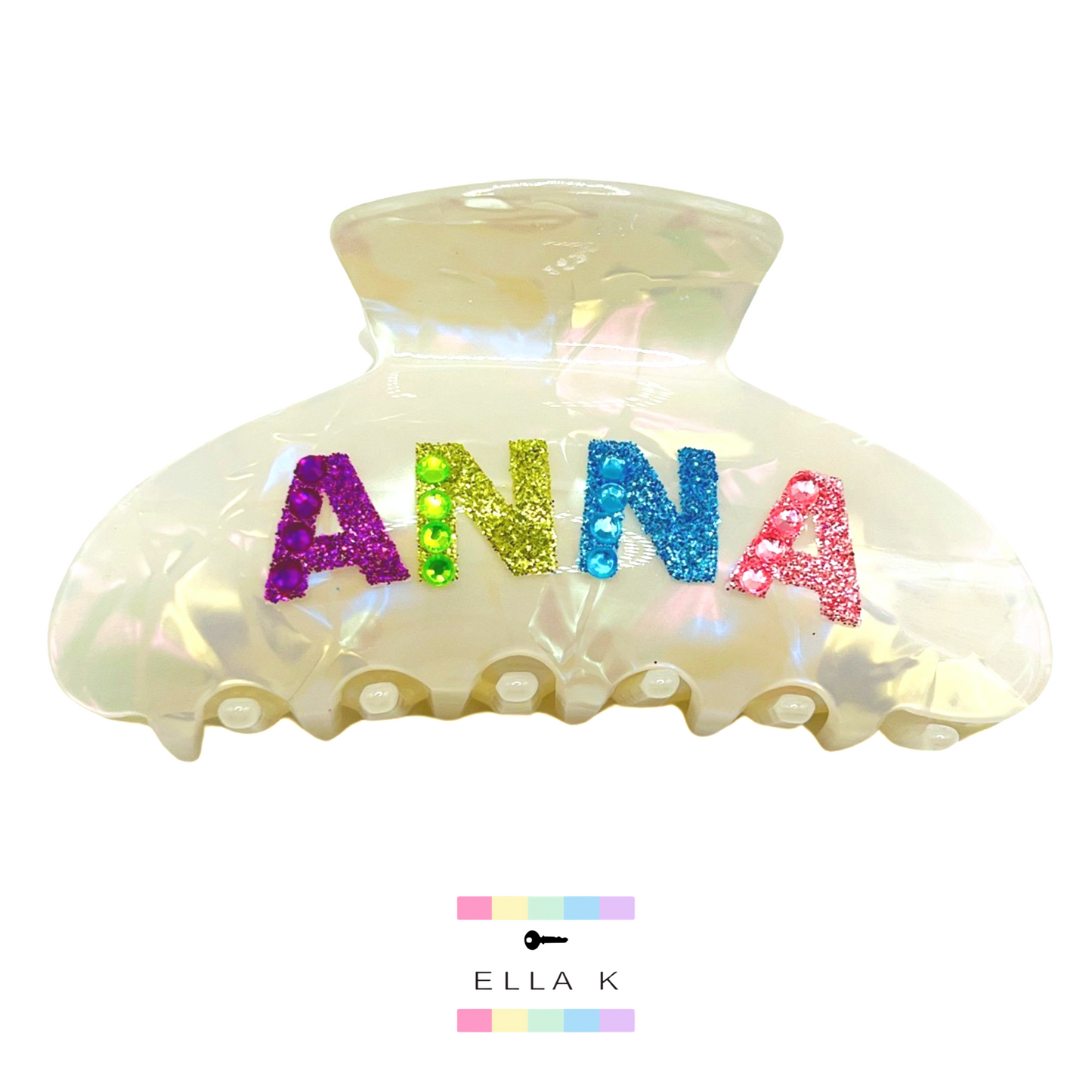 Custom Name Mother Of Pearl Hair Claw Clip