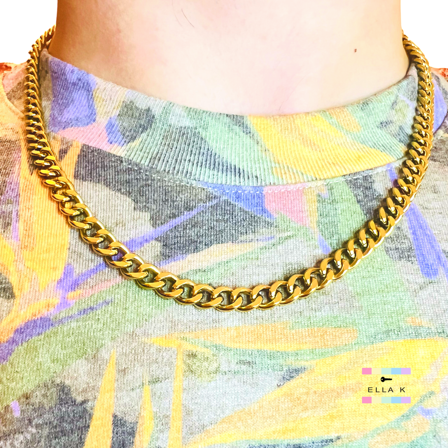 Mens Gold Plated Curb Necklace
