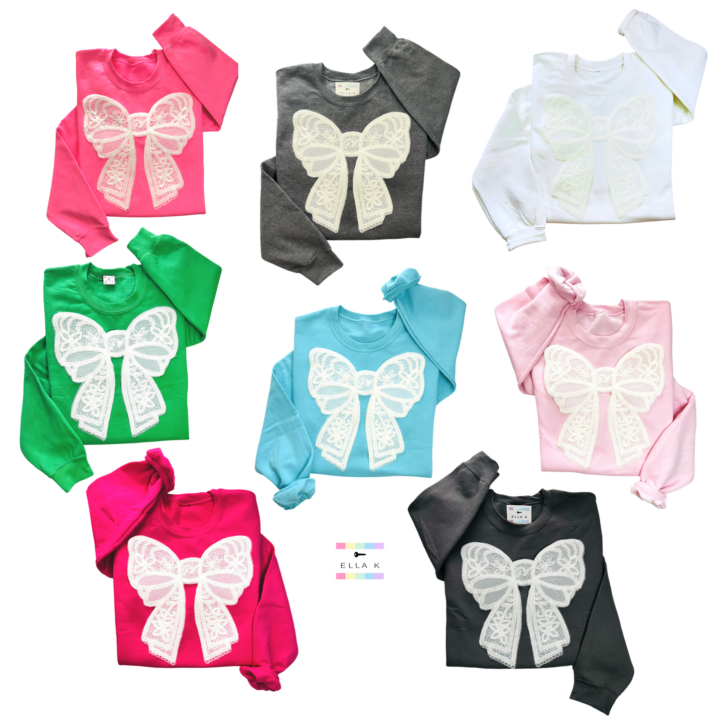 Lace Doily Coquette Bow Sweatshirt