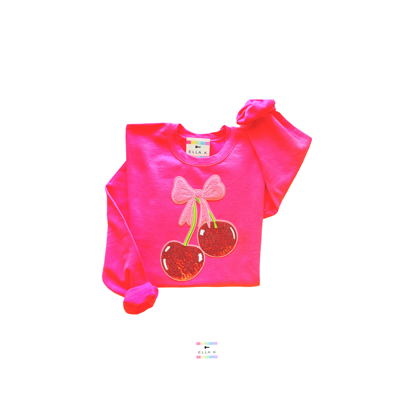 Double Cherry Coquette Bow Custom Color Pullover