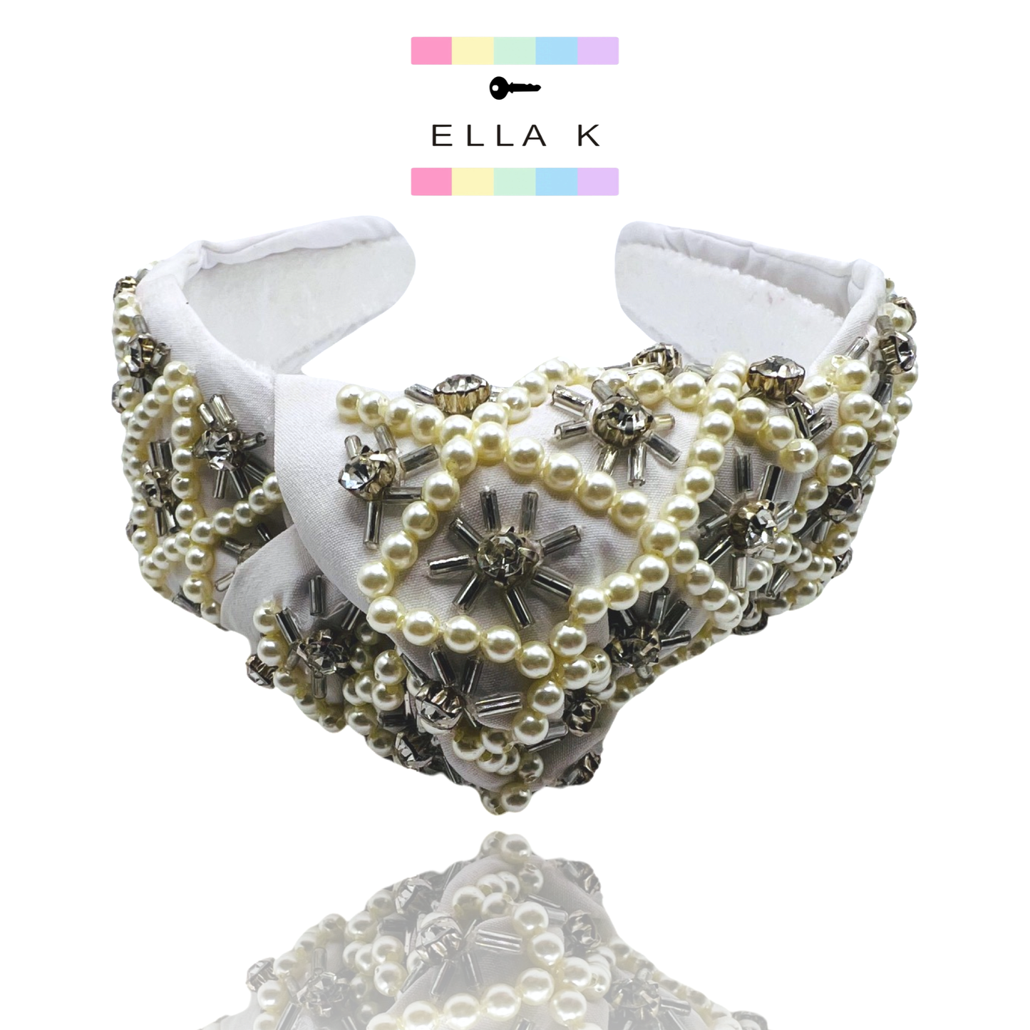 White Lattice Crown Headband