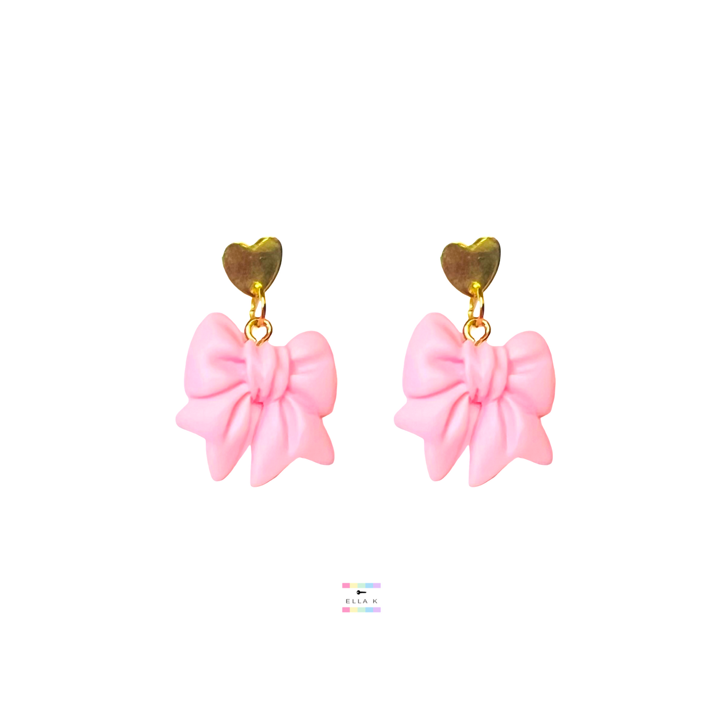 Powder Pink Coquette Bow Earrings