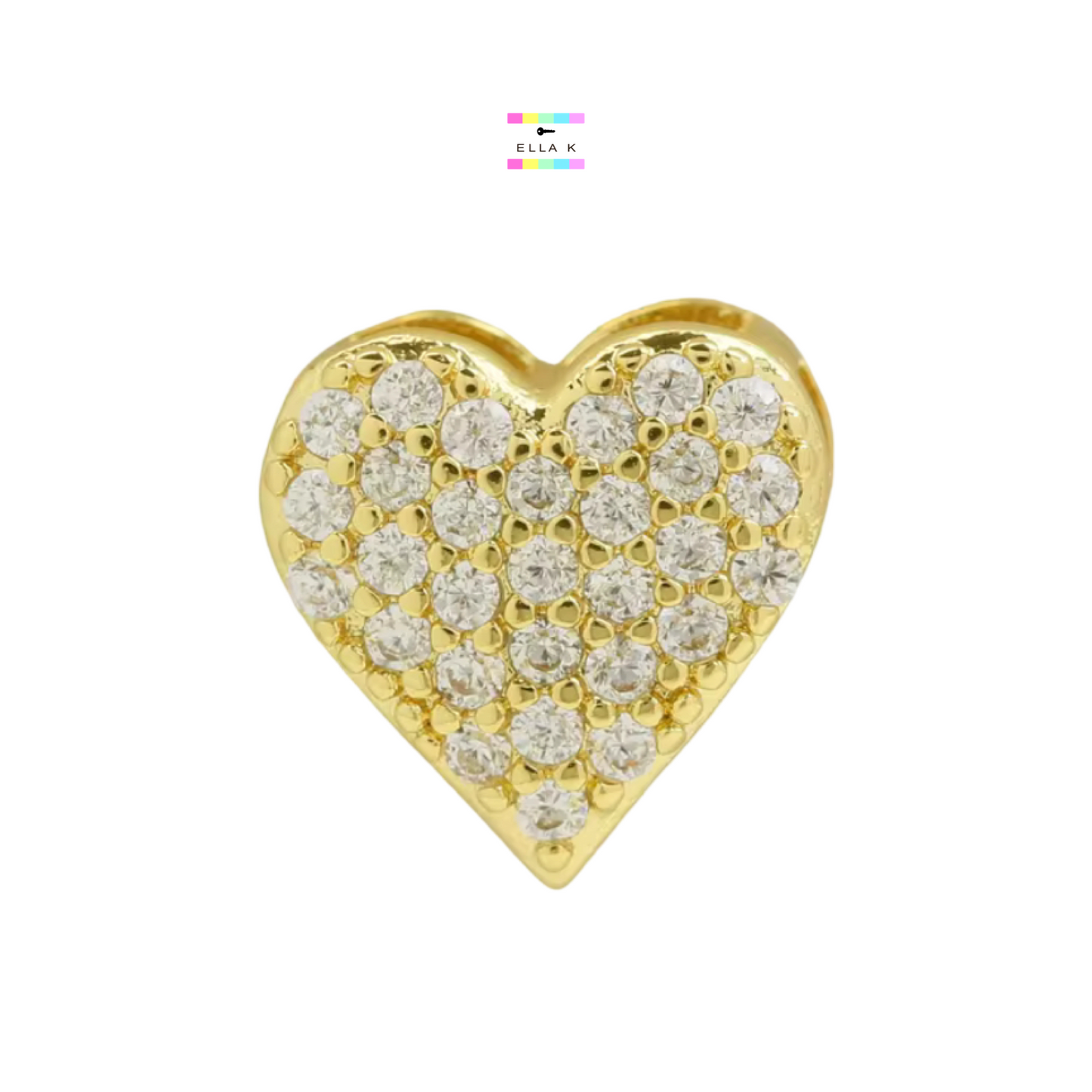 Bubble Letter Mini Pave Initial Necklace