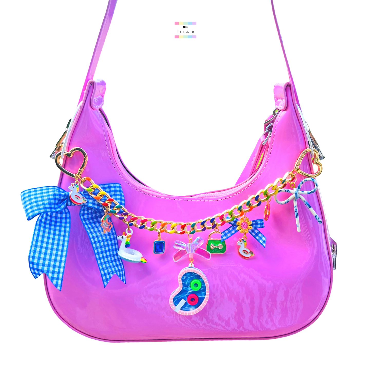 Coquette Gingham Swim Club Bag Charm