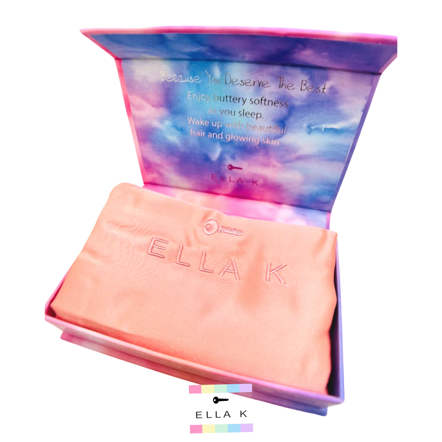 Ella K 100% Pure Mulberry Silk Pillowcase - Queen Size Peach Pink