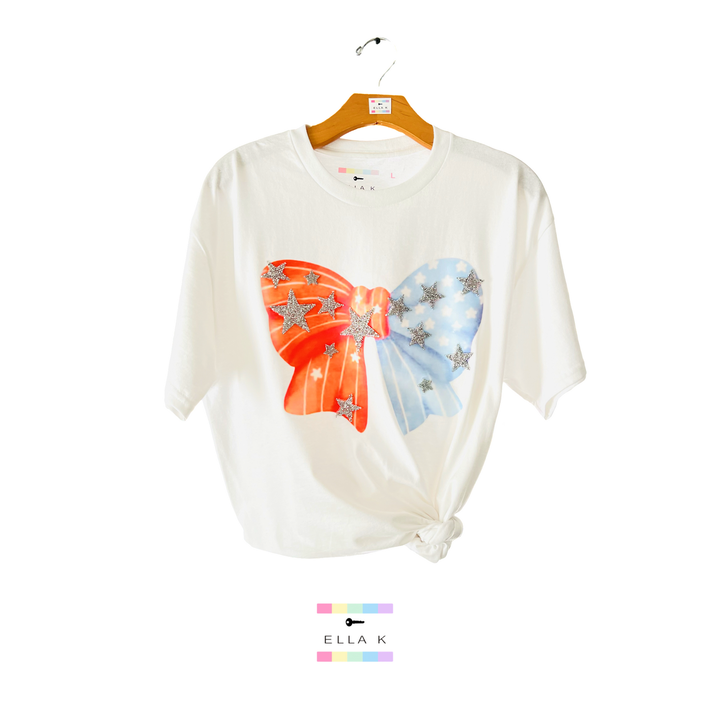 Red White & Blue Coquette Bow Tee