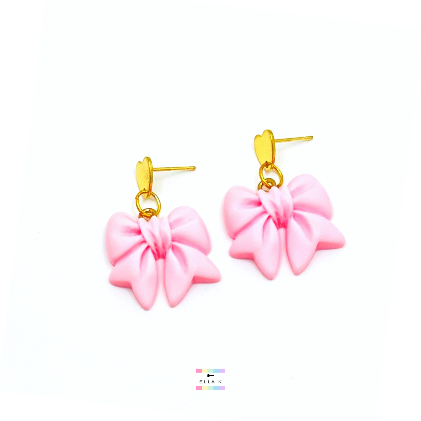Powder Pink Coquette Bow Earrings