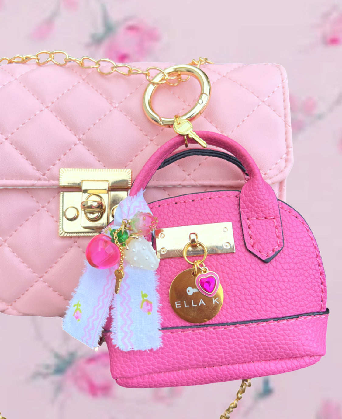 Candy Pink Mini Tote Bag Charm