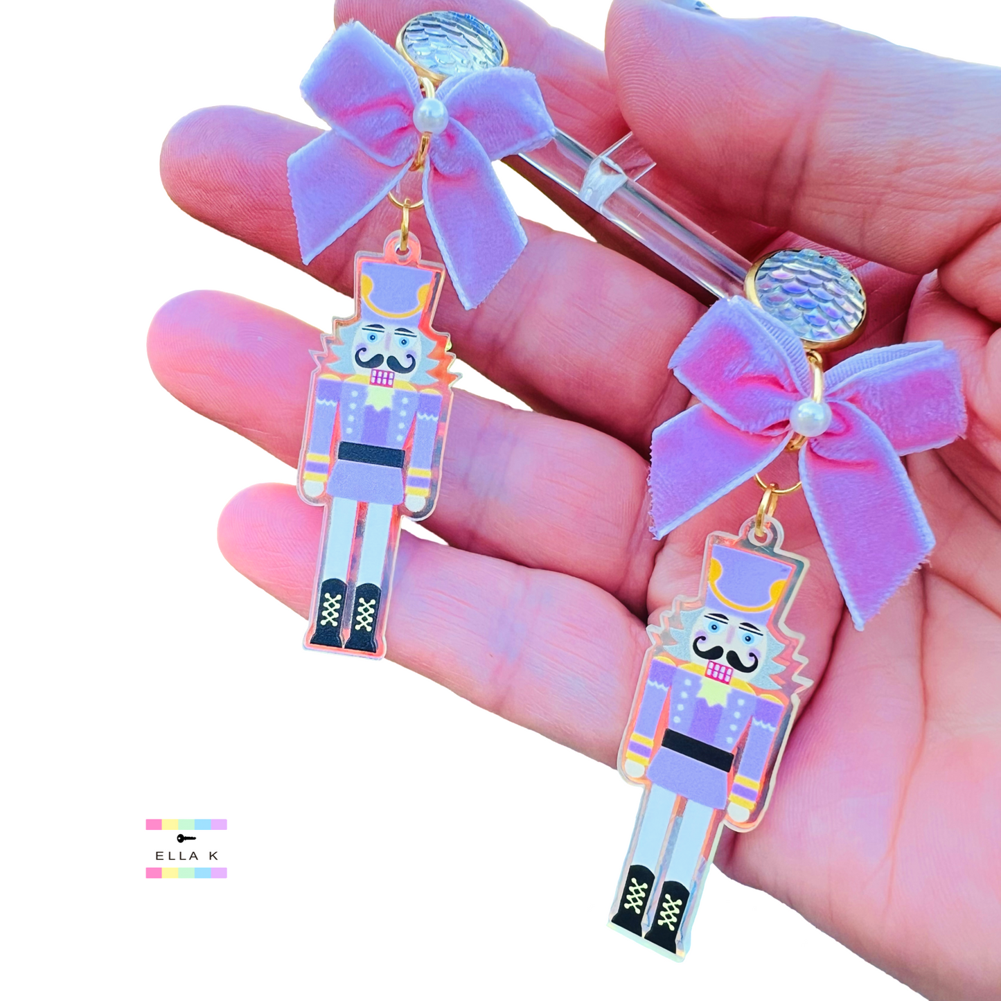 Pastel Pink Iridescent Soldier Earrings