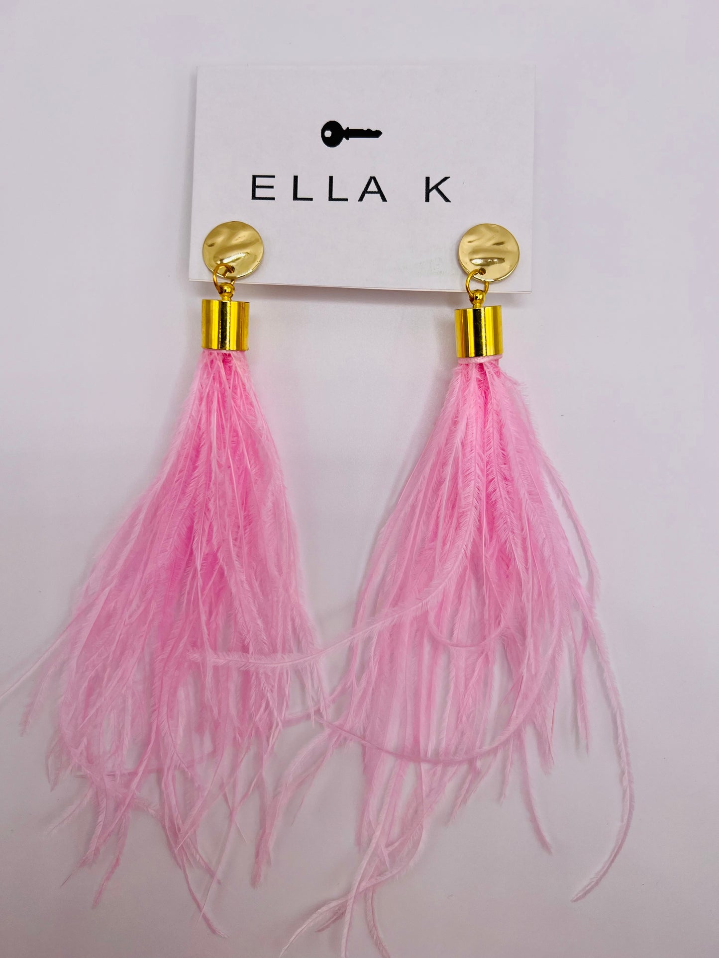 Pink Feather Earrings