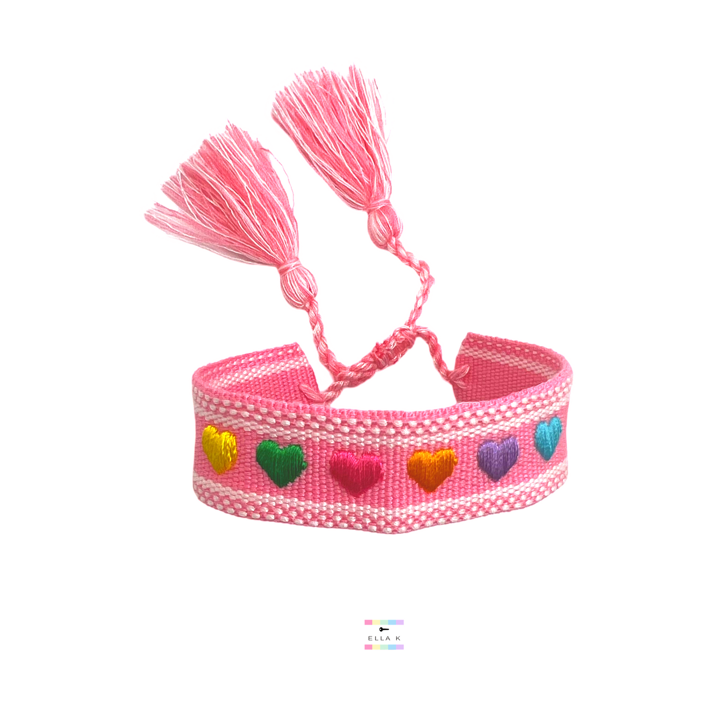 Love Hearts Woven Tassel Bracelet
