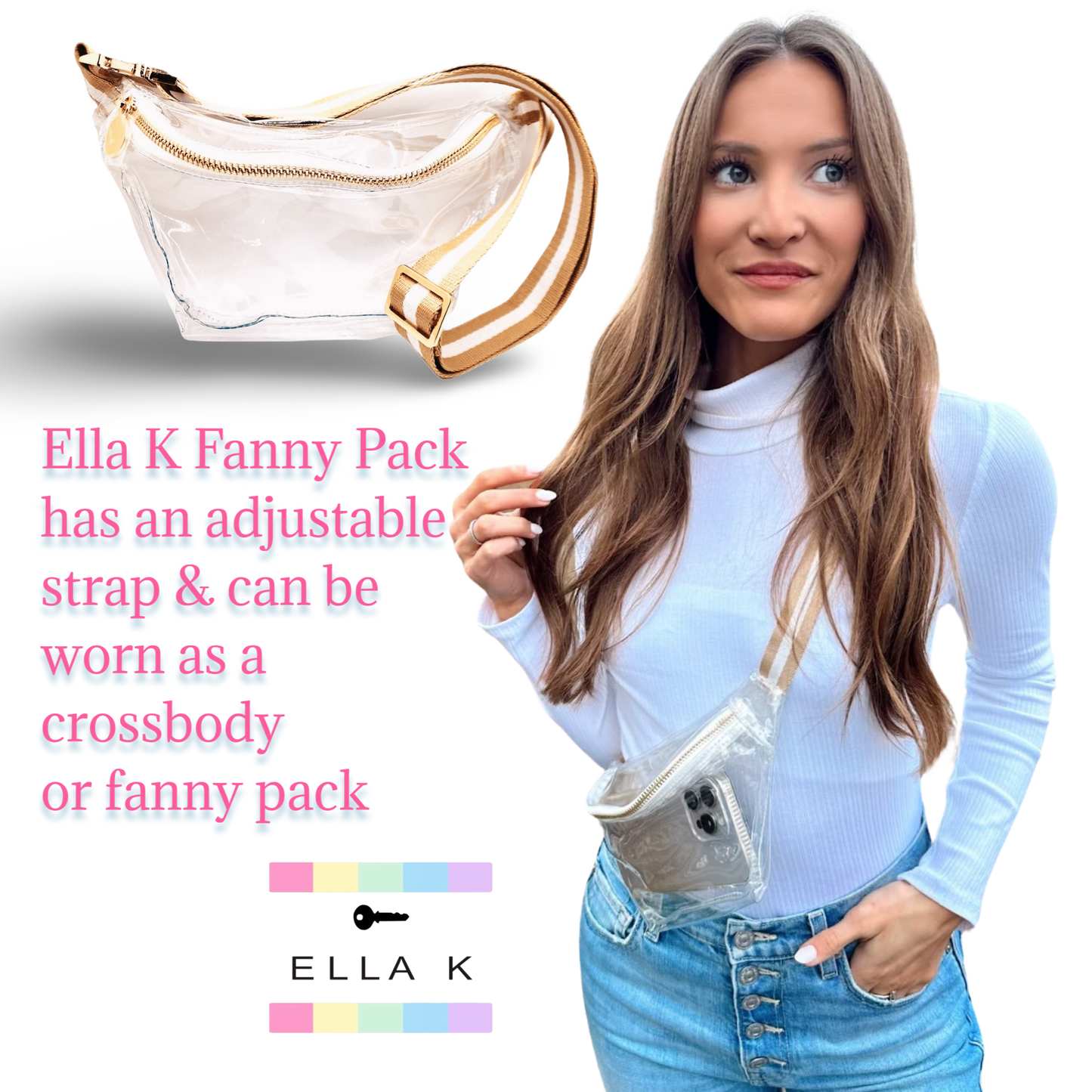 Ella K Classic Clear Fanny Pack