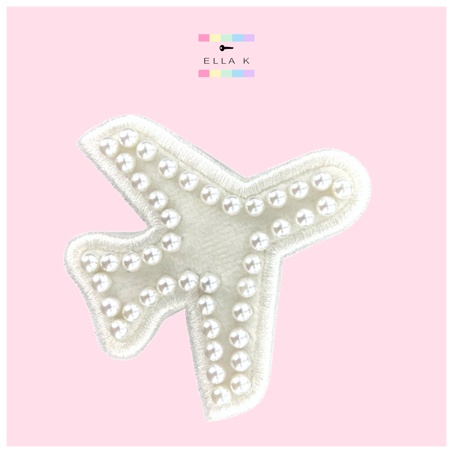Velvet White Pearl Airplane Patch