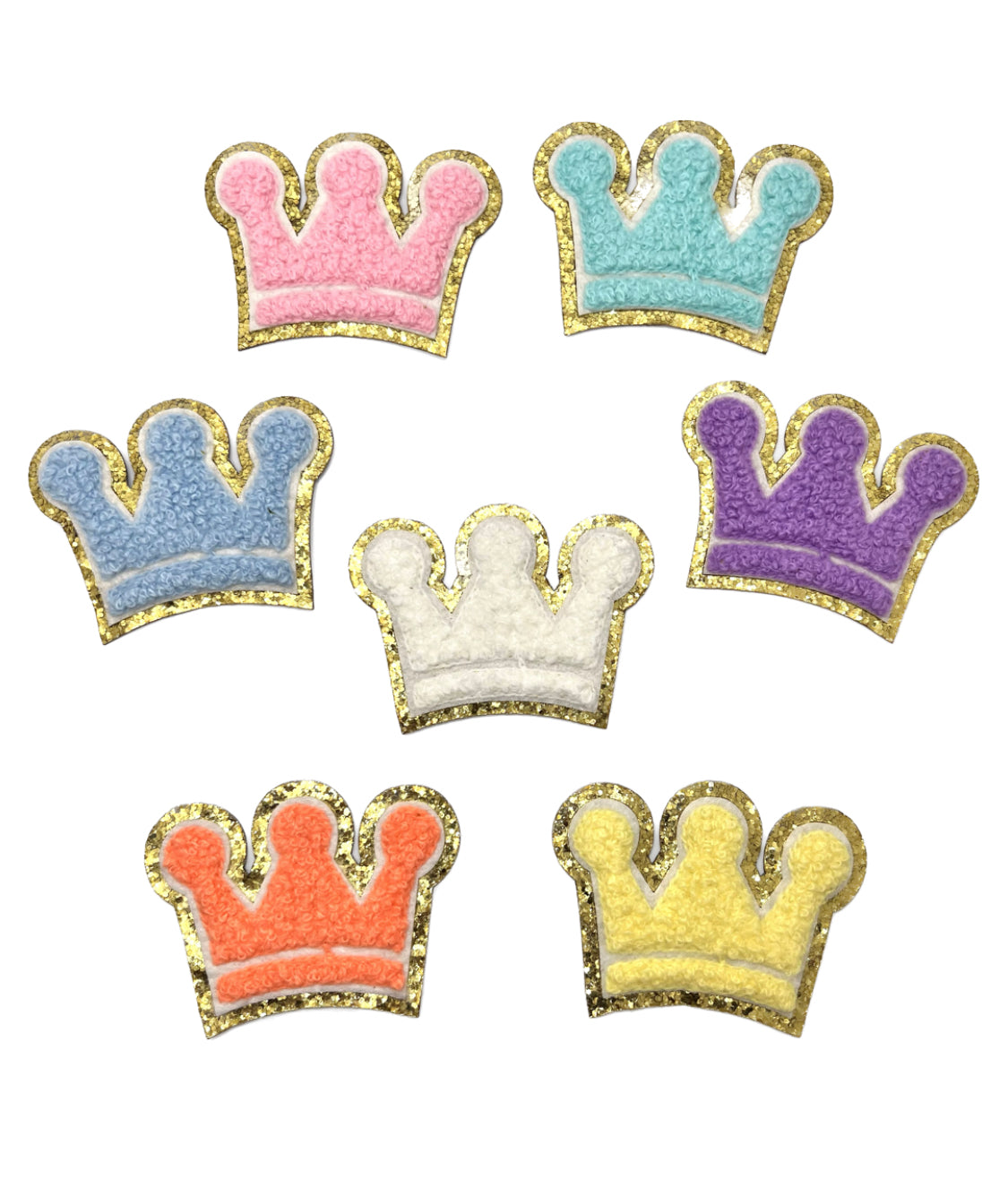 Crown Varsity Glitter Patch