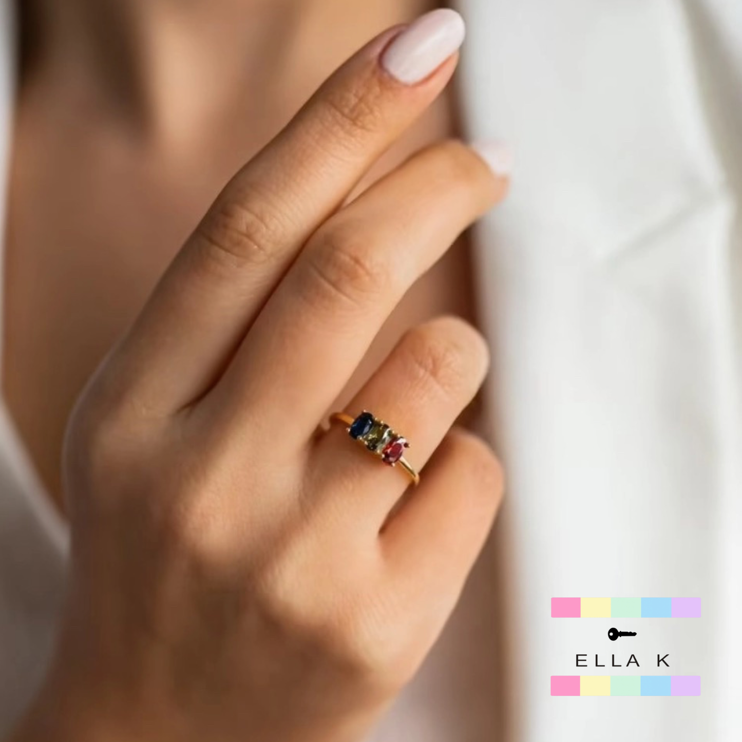 Oval Family Birthstone Ring