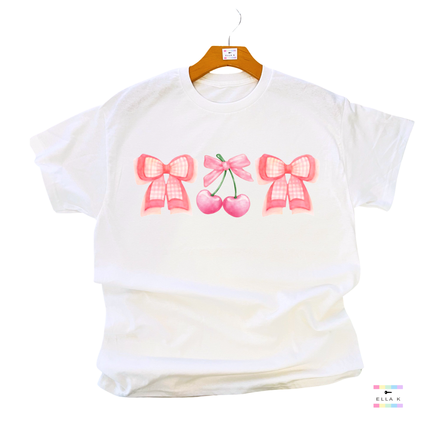 Girly Gingham Coquette Cherry Tee