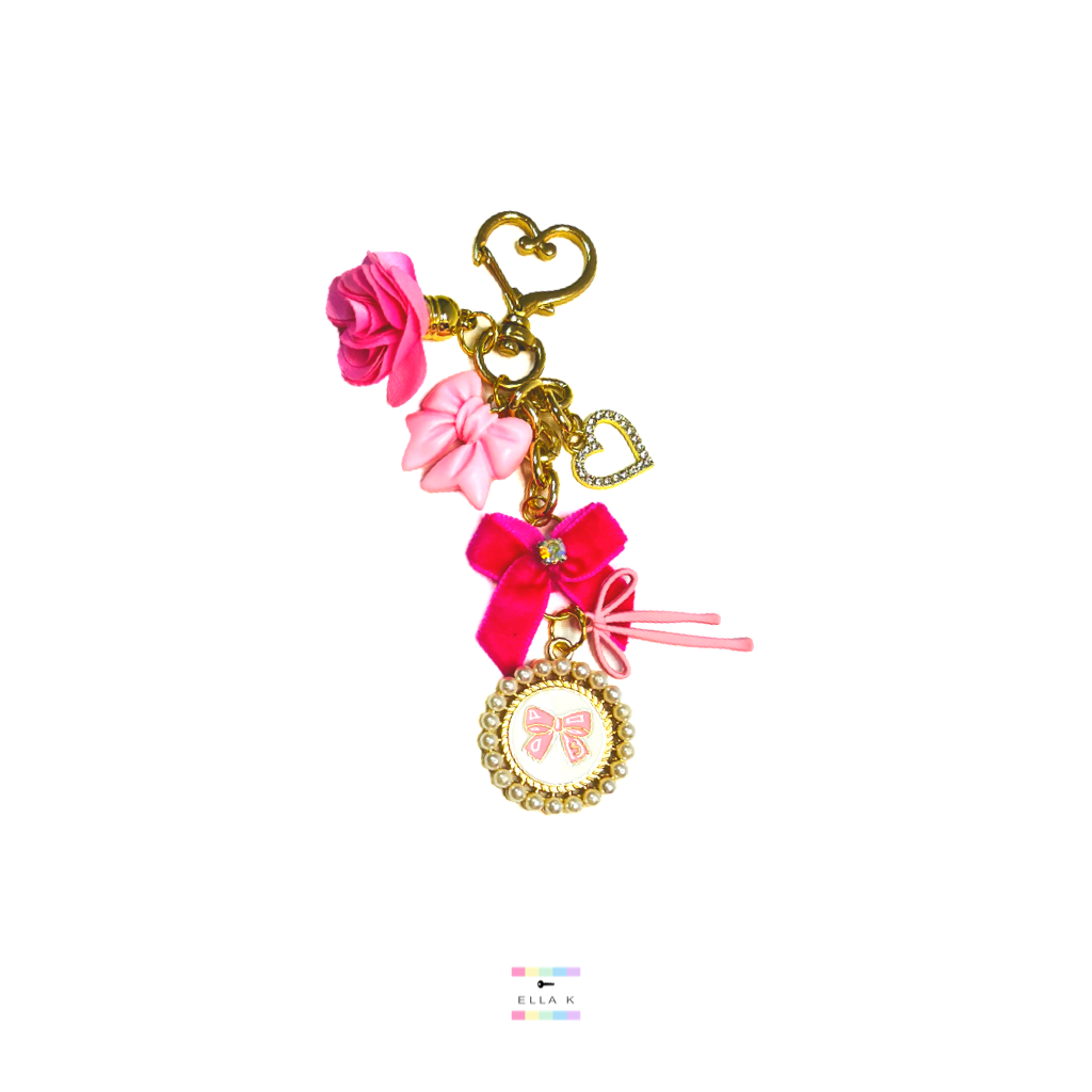 Pretty In Pink Coquette Bow Bag Charm