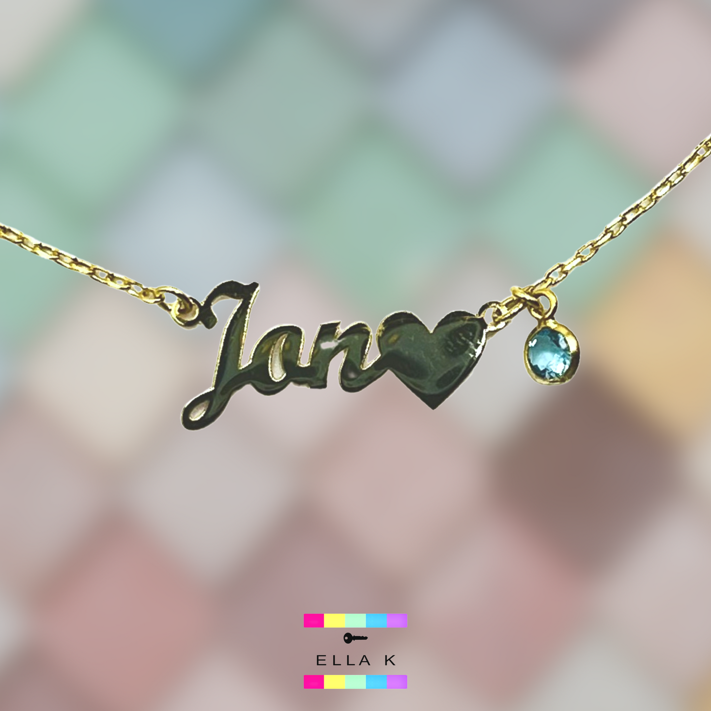 The Original Birthstone Script Name Necklace