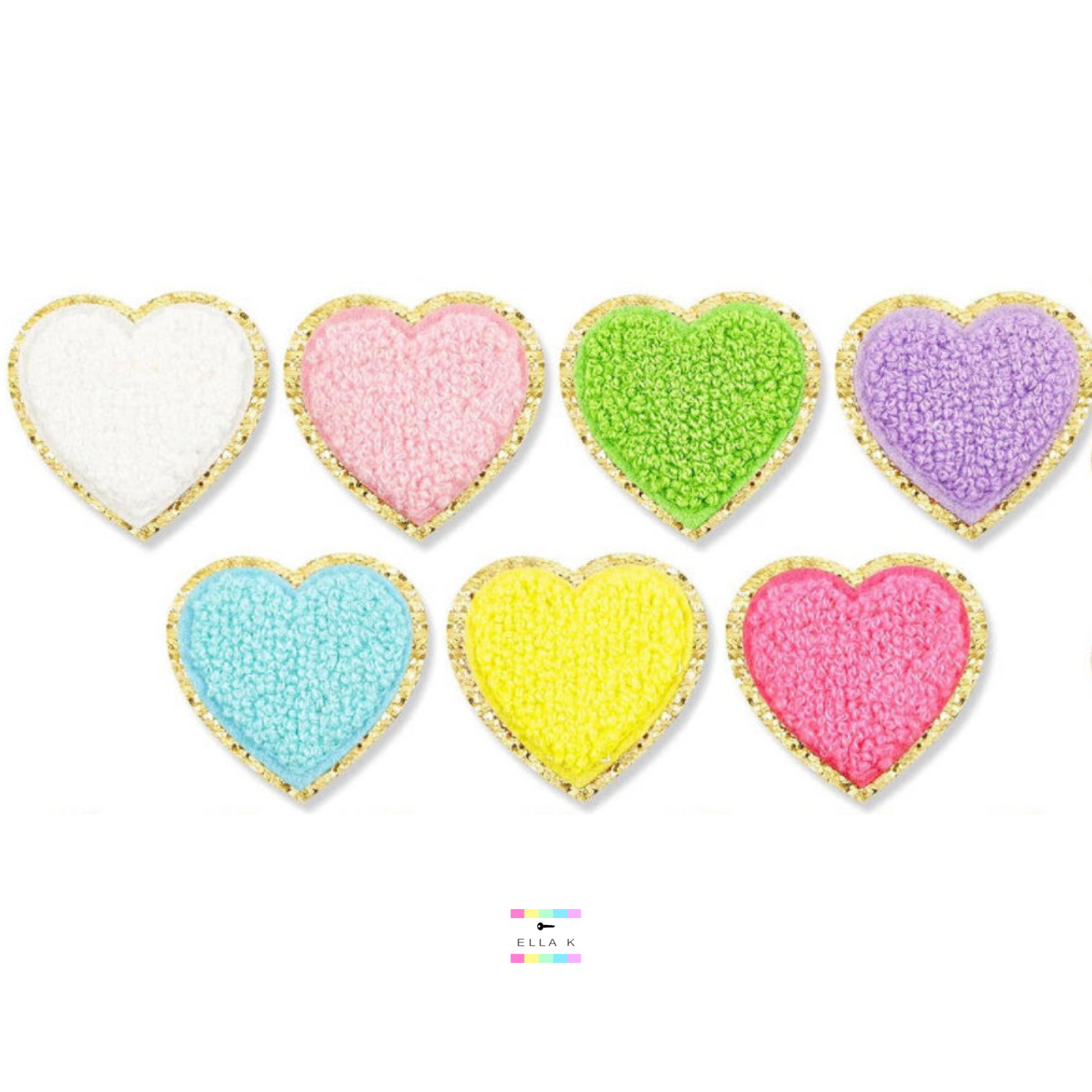 Chenille Varsity Glitter Heart Patch