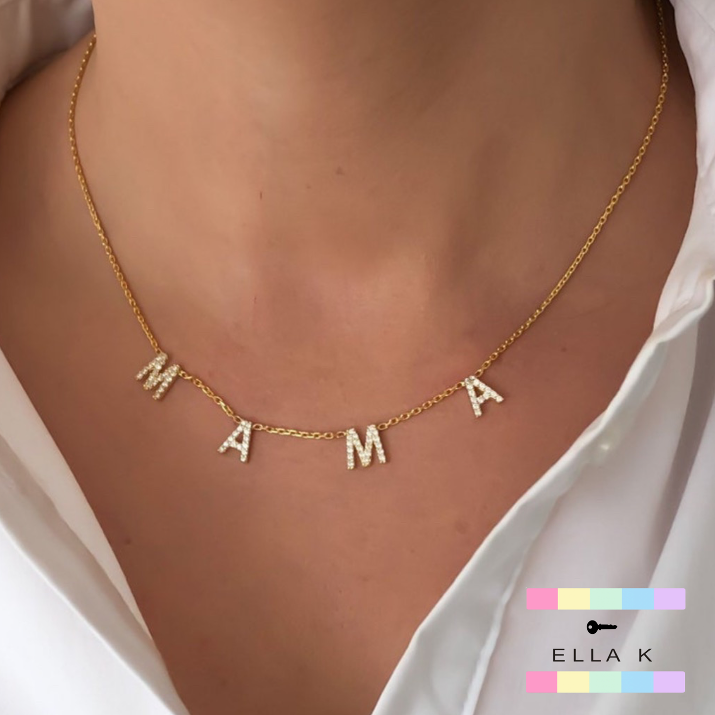 The Original Pave “MAMA” Necklace