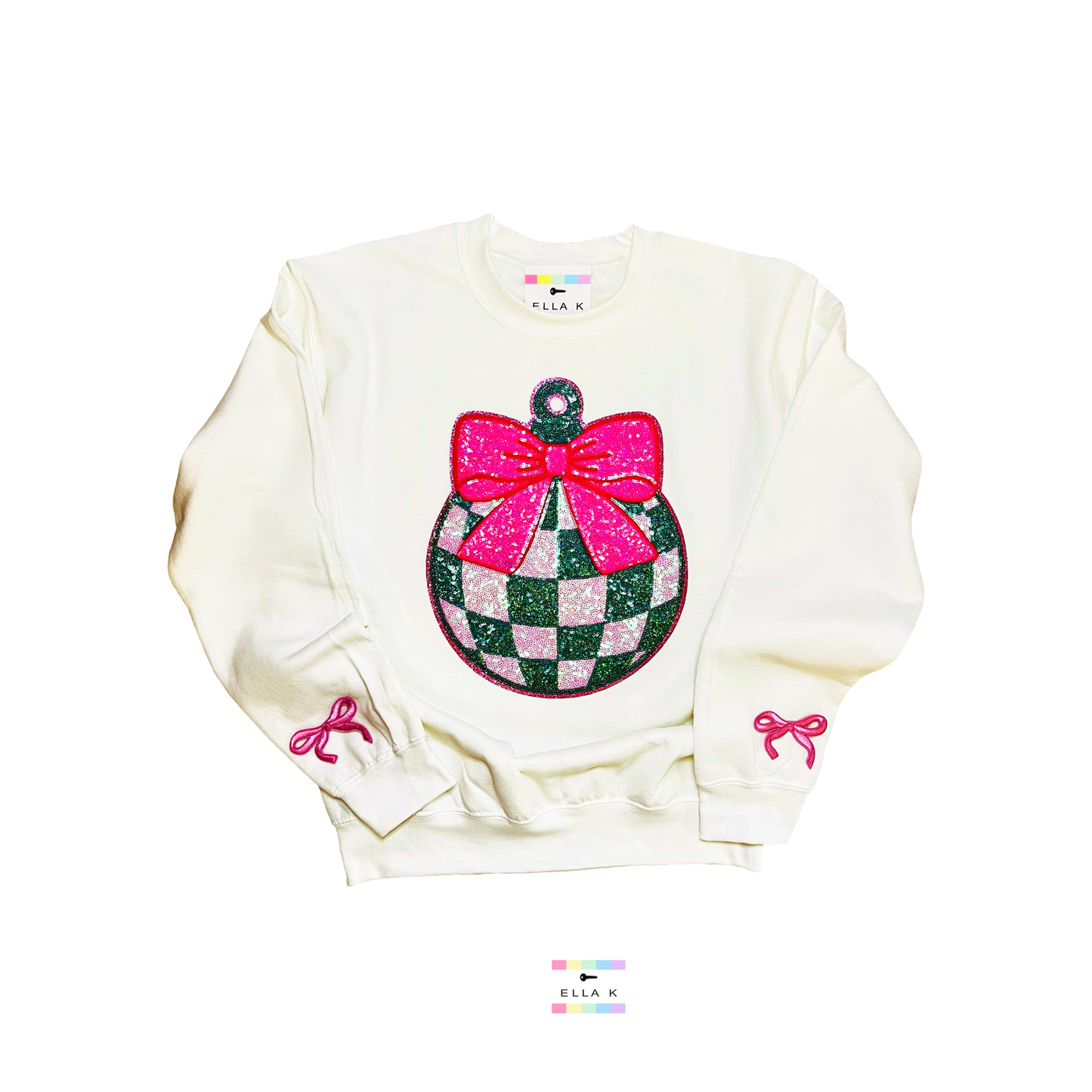 Coquette Bow Checkered Ball Sweatshirt