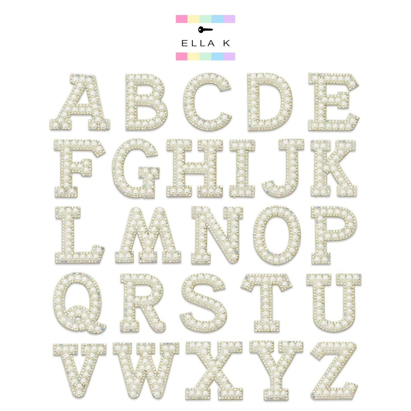 Pearl Letter Classic Makeup Pouch - Mint