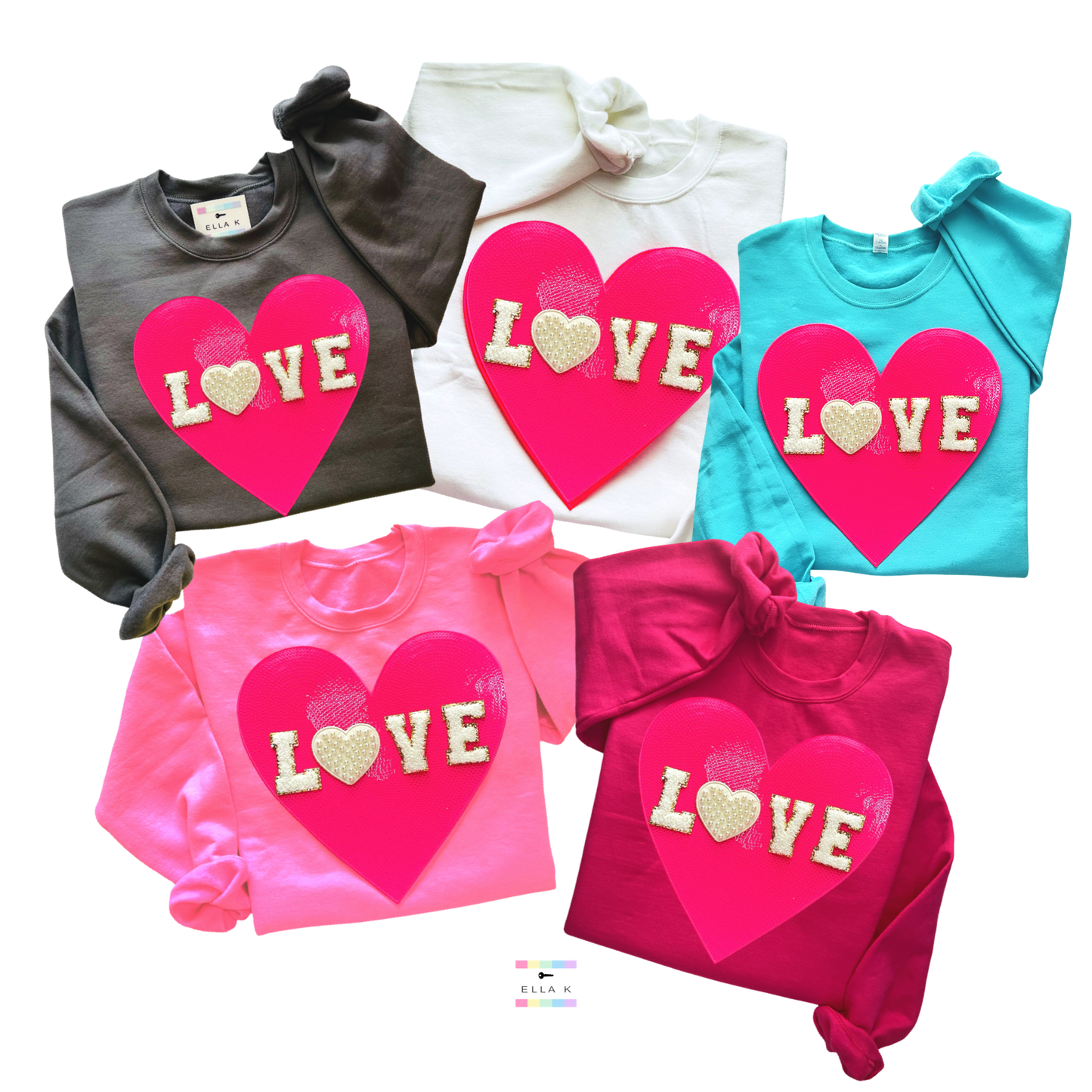 Pearl Love Pink Heart Sweatshirt