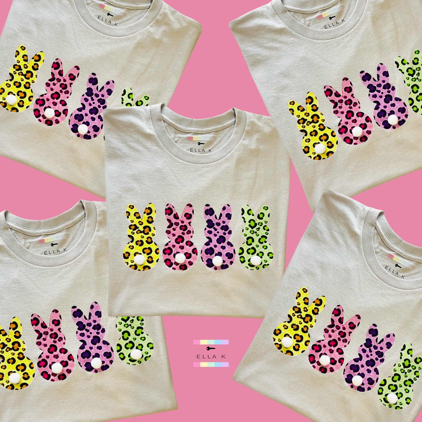 Watercolor Cheetah Bunny Easter Tee