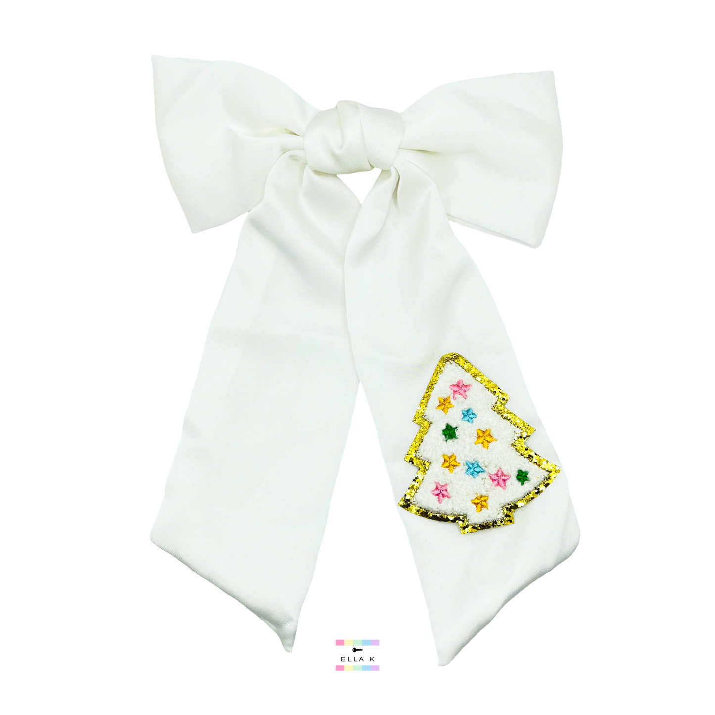 Christmas Tree Luxe Satin Hair Bow Barrette