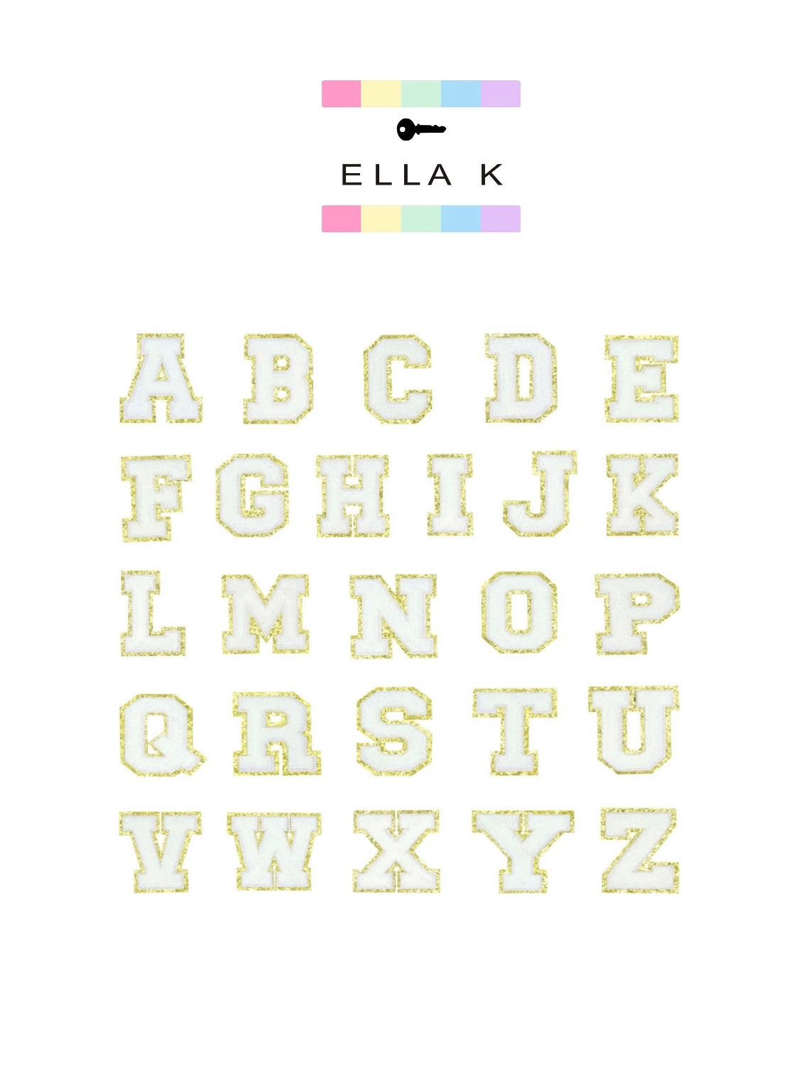 Snow Glitter Varsity Letter Patch