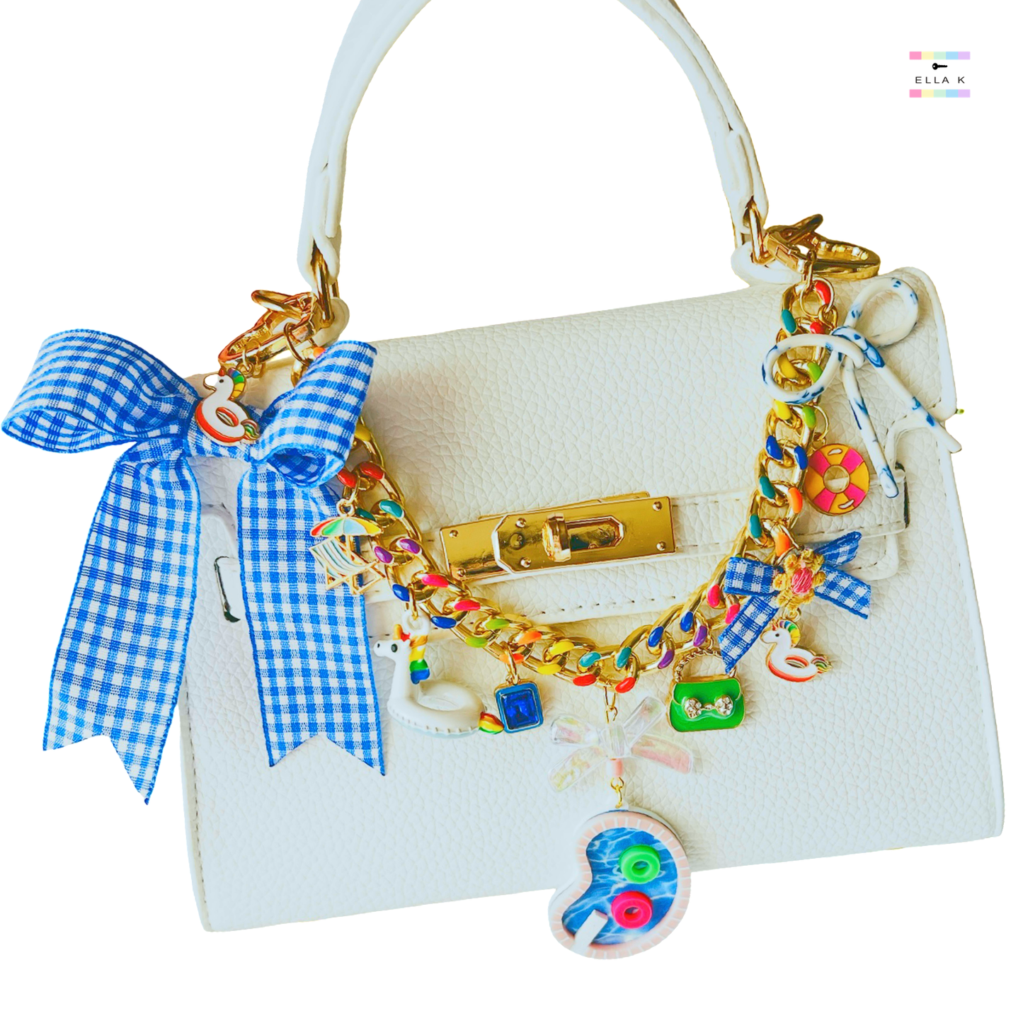 Coquette Gingham Swim Club Bag Charm