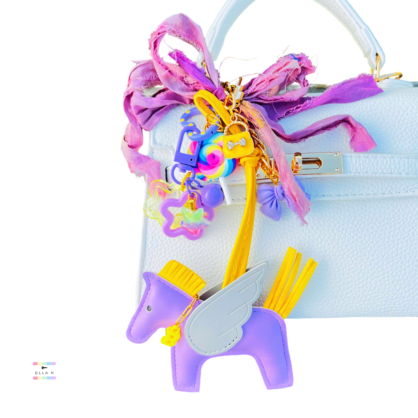 Flying Pony Lilac Love Bag Charm