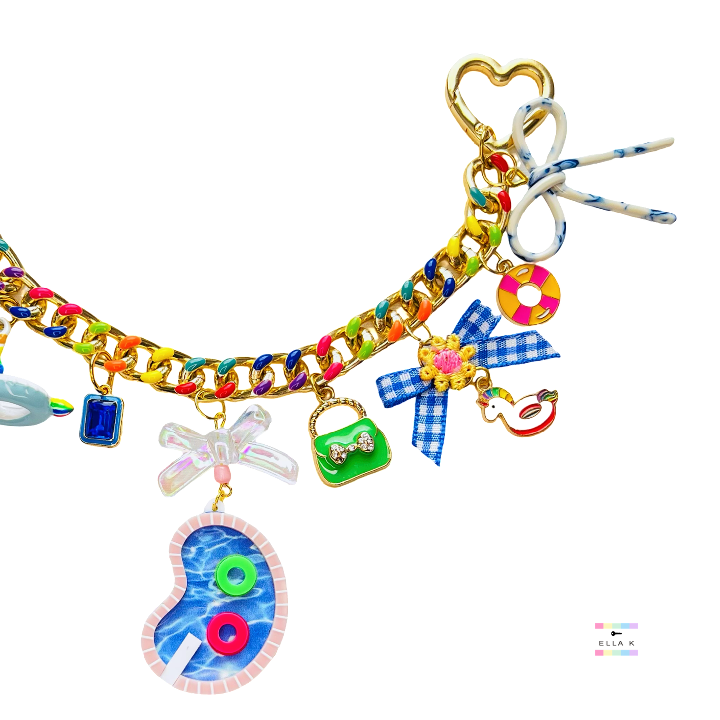Coquette Gingham Swim Club Bag Charm